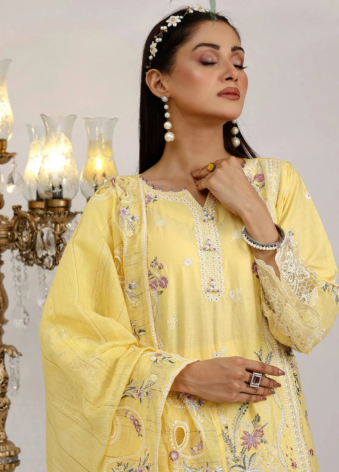 Sajni By Pakdaman Pret Embroidered Lawn 3 Piece Suit D-9903