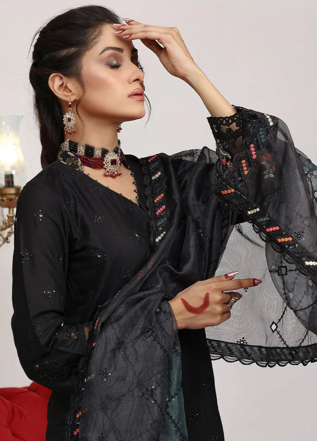 Sajni By Pakdaman Pret Embroidered Lawn 3 Piece Suit D-9907