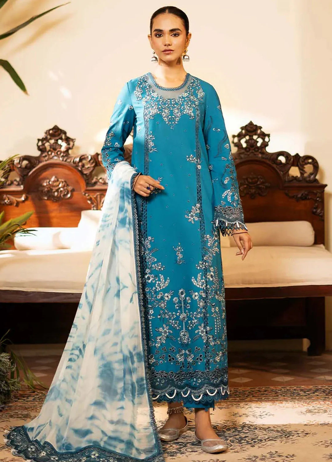 Sajni by Zarposh Embroidered Lawn Suits Unstitched 3 Piece ZP25S Azal - Summer Collection