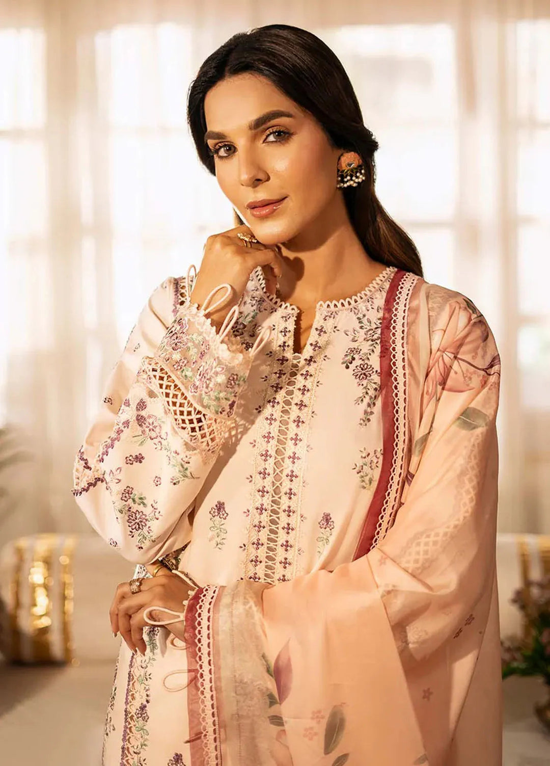 Sajni by Zarposh Embroidered Lawn Suits Unstitched 3 Piece ZP25S Gulbano - Summer Collection