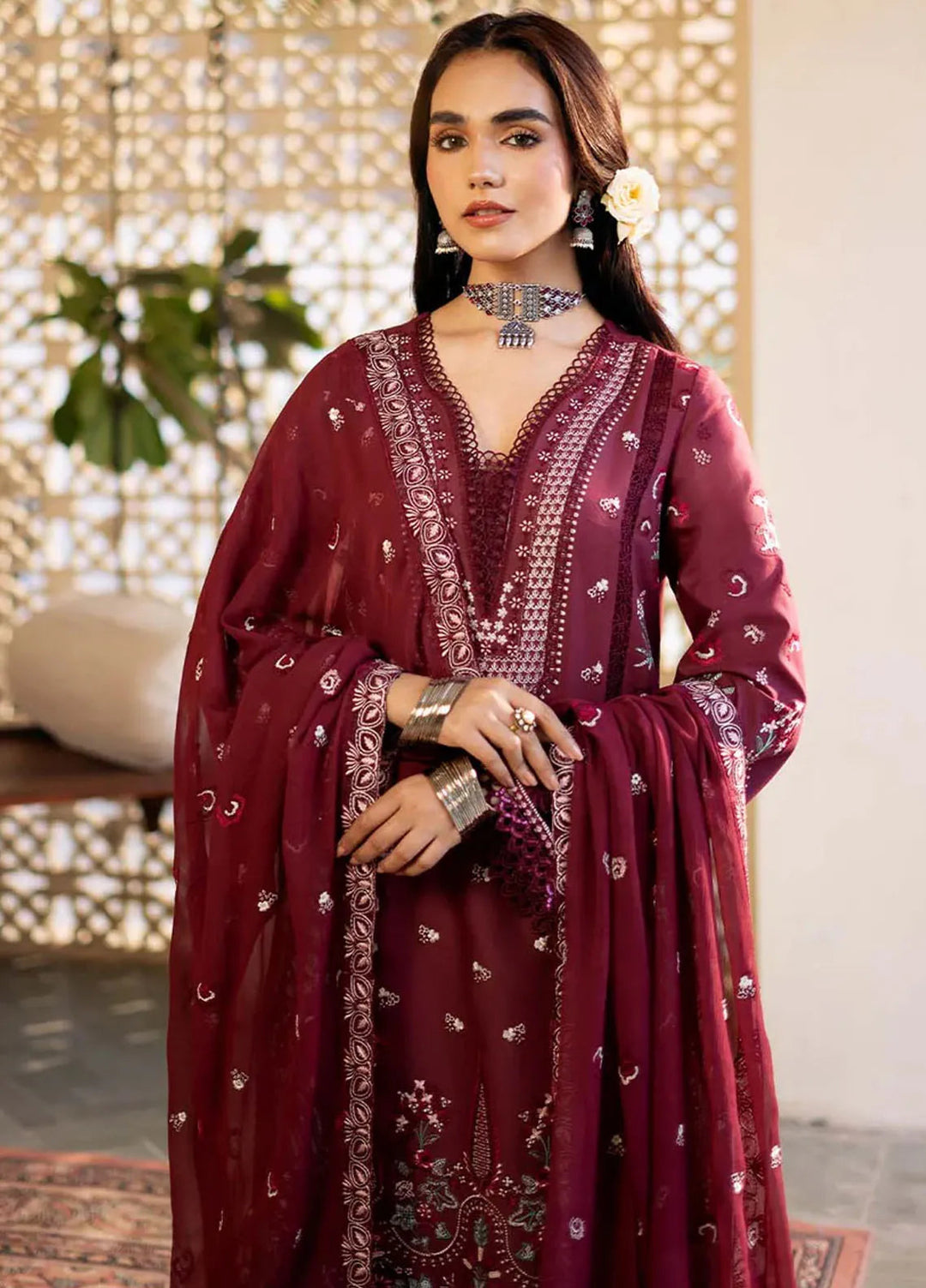 Sajni by Zarposh Embroidered Lawn Suits Unstitched 3 Piece ZP25S Nayirah - Summer Collection