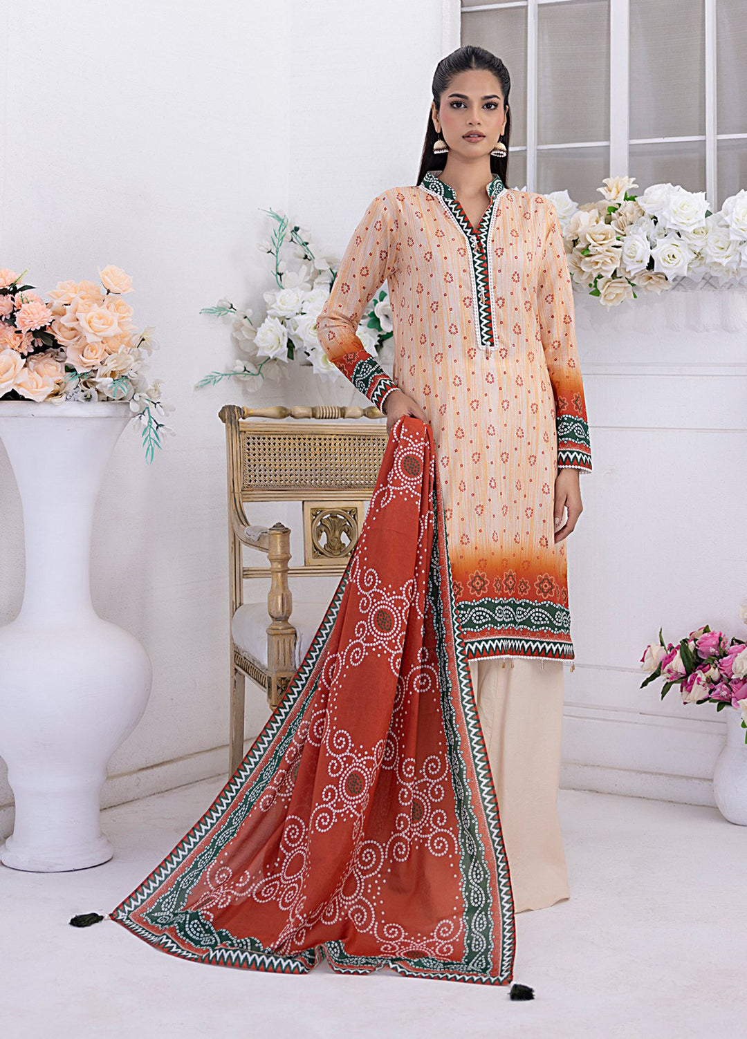 Salietx Printed Lawn Suits Unstitched 3 Piece SSW6U3P263UT - Summer Collection