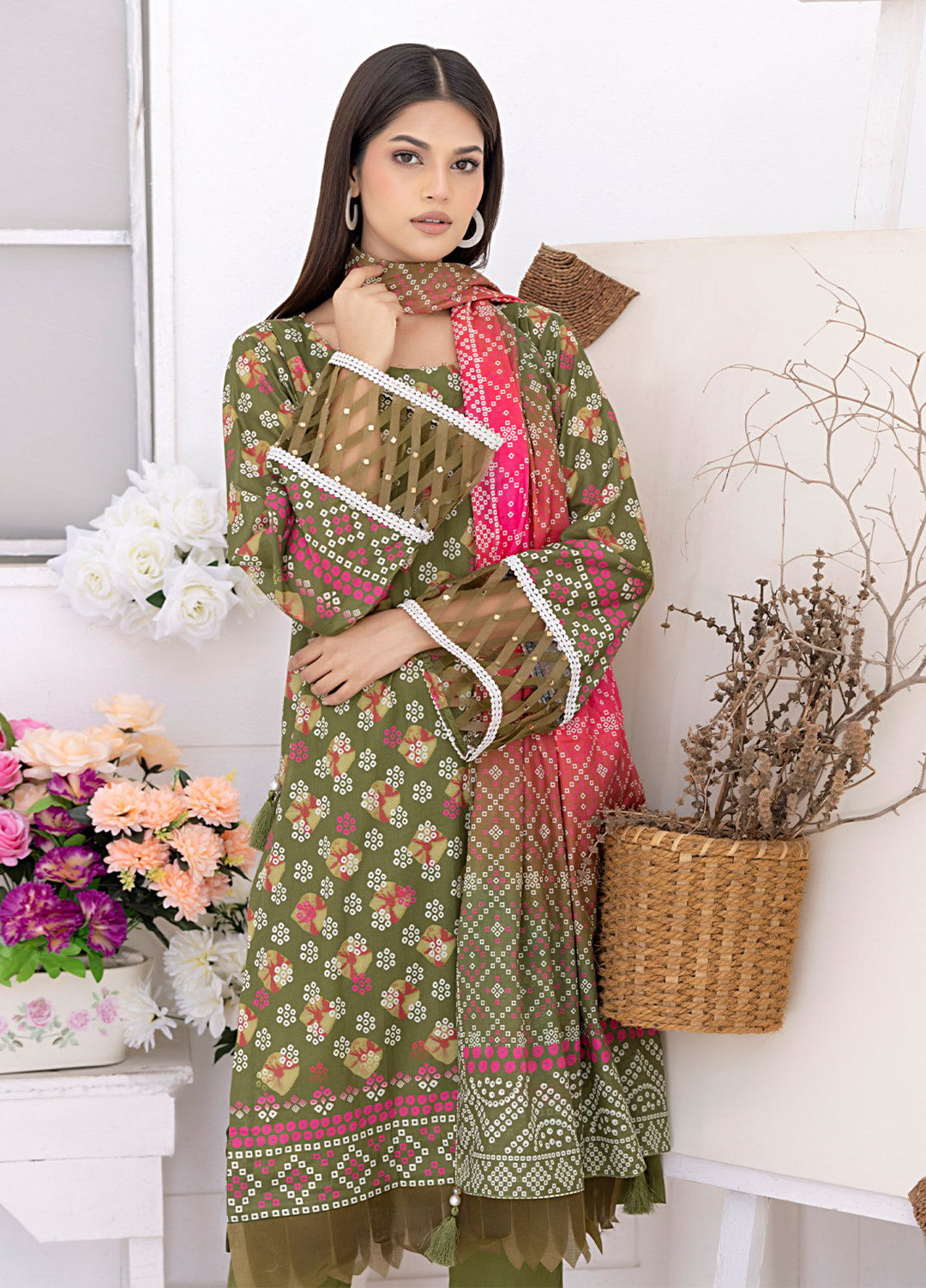 Salietx Printed Lawn Suits Unstitched 3 Piece SSW6U3P264UT - Summer Collection