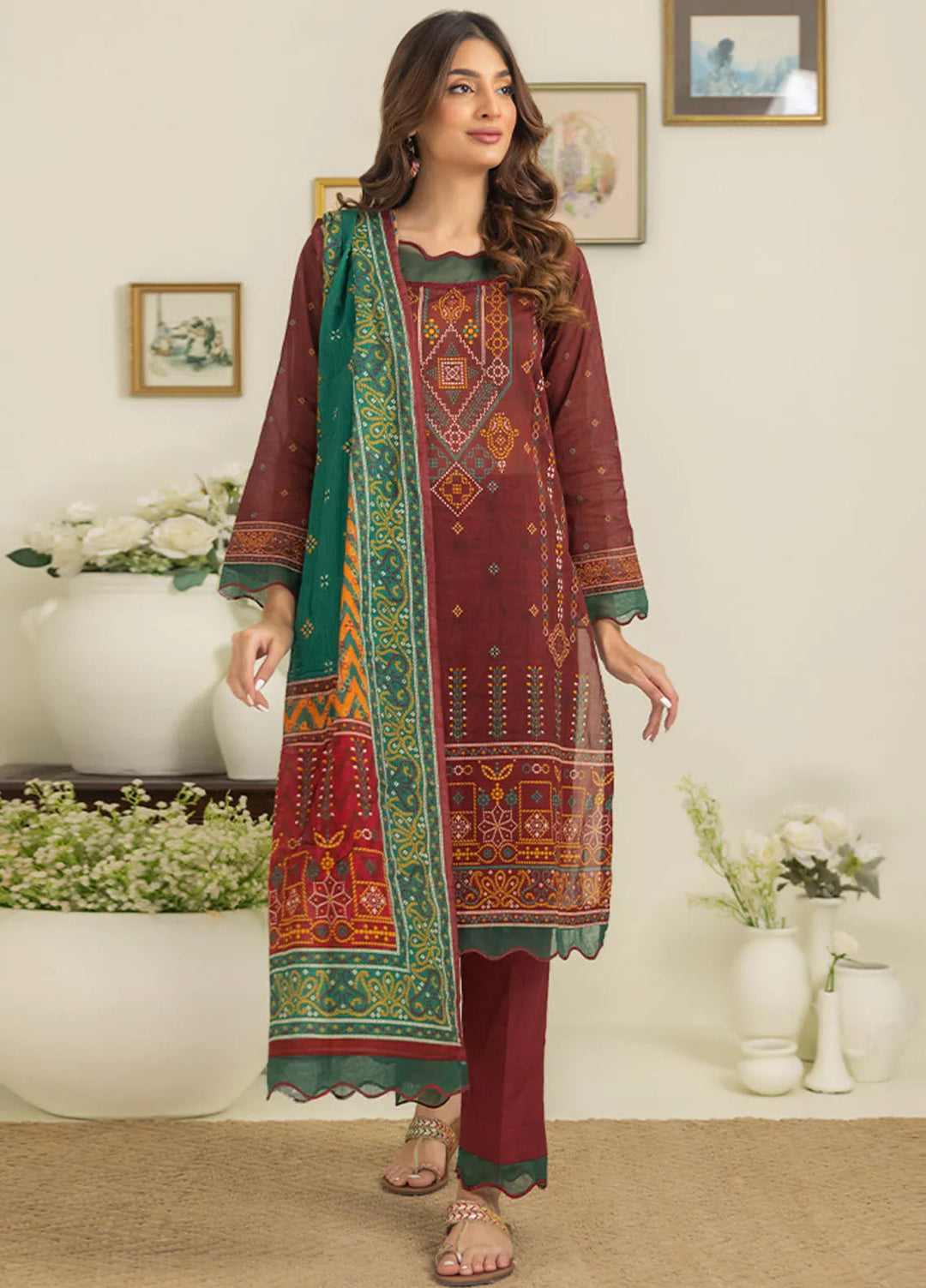 Salina By Regalia Printed Cotton Suit Unstitched 3 Piece RGT24SS3 SPC3-2 - Mid Summer Collection