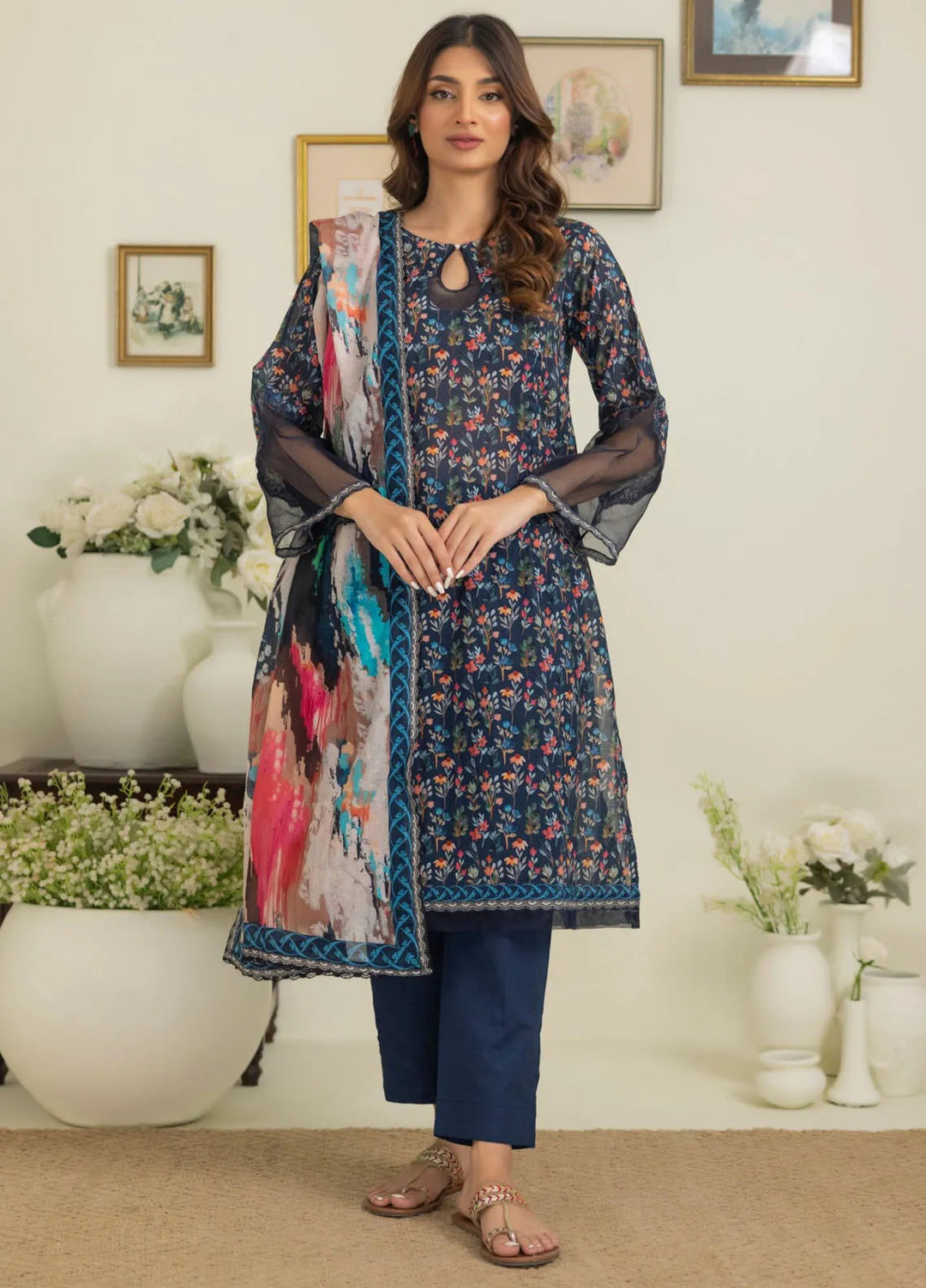 Salina By Regalia Printed Cotton Suit Unstitched 3 Piece RGT24SS3 SPC3-3 - Mid Summer Collection
