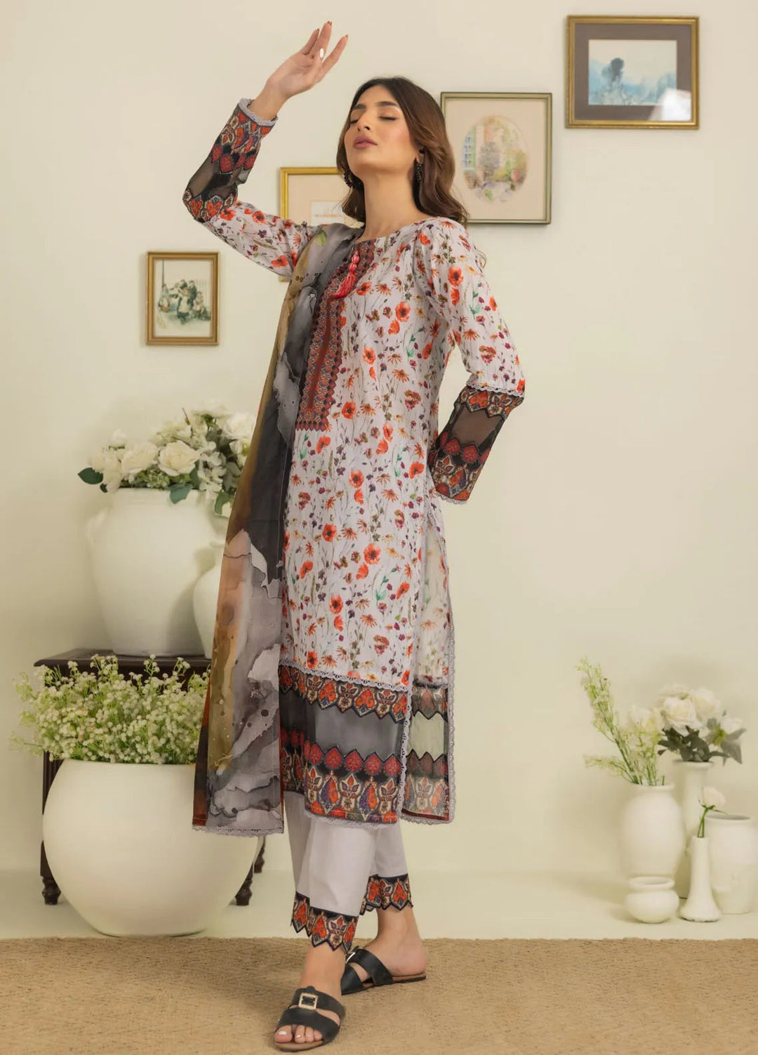 Salina By Regalia Printed Cotton Suit Unstitched 3 Piece RGT24SS3 SPC3-4 - Mid Summer Collection