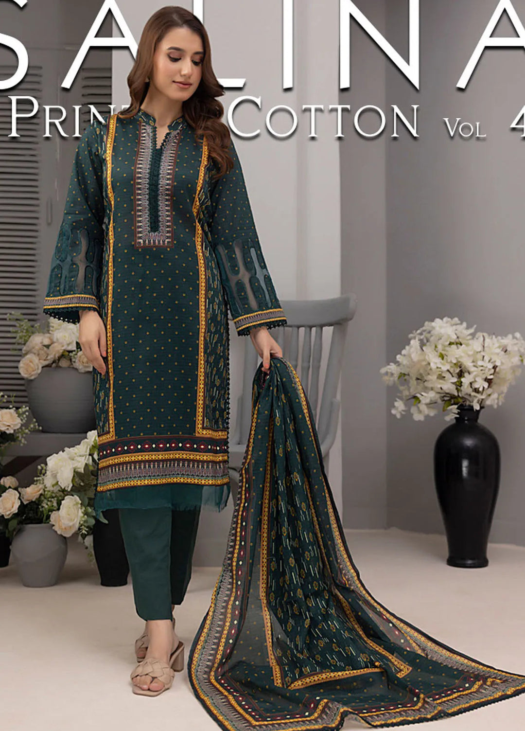 Salina by Regalia Textiles Printed Cotton Suit Unstitched 3 Piece RGTSSV4 D-9 - Mid Summer Collection