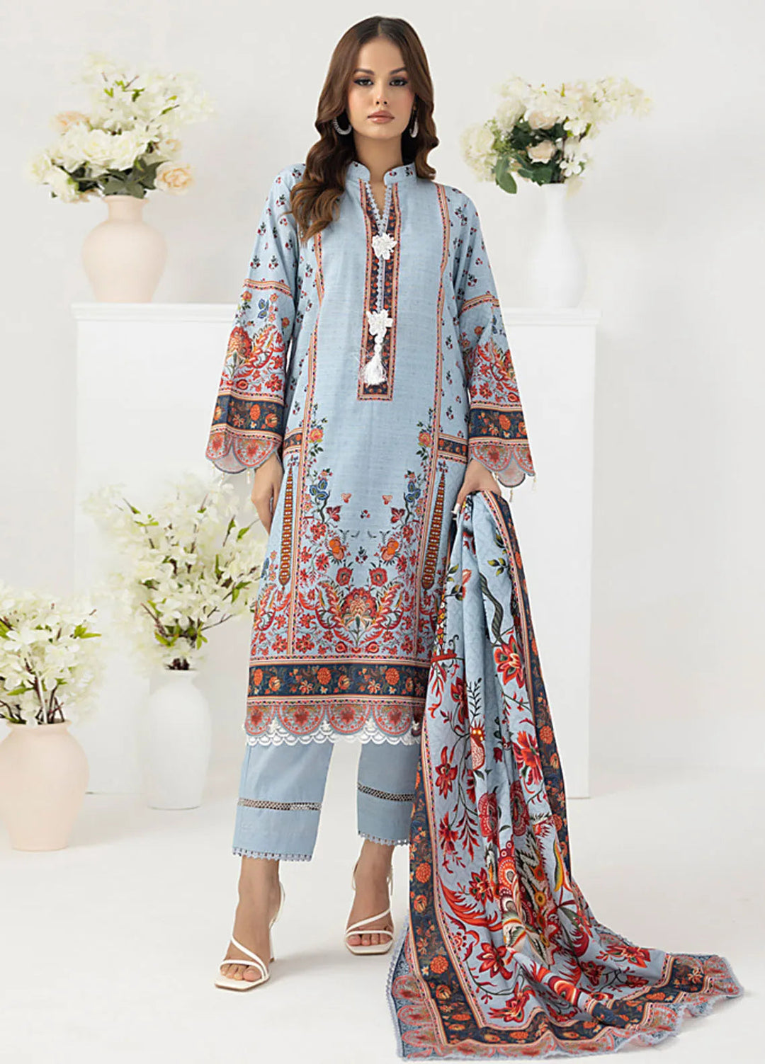 Salina By Regalia Printed Khaddar Suit Unstitched 3 Piece RGT24SK SPK-02 - Winter Collection