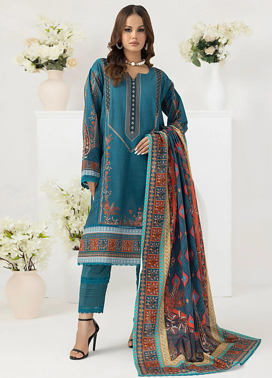 Salina By Regalia Printed Khaddar Suit Unstitched 3 Piece RGT24SK SPK-03 - Winter Collection