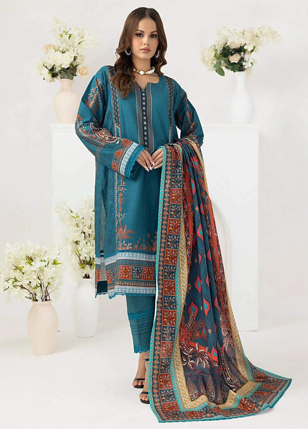 Salina By Regalia Printed Khaddar Suit Unstitched 3 Piece RGT24SK SPK-03 - Winter Collection