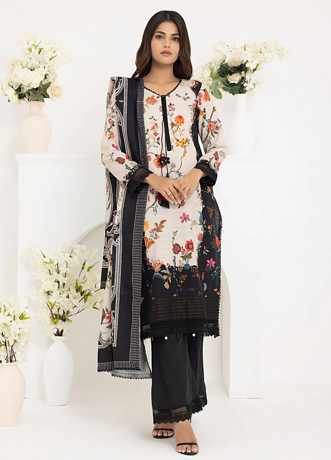 Salina By Regalia Printed Khaddar Suit Unstitched 3 Piece RGT24SK SPK-08 - Winter Collection