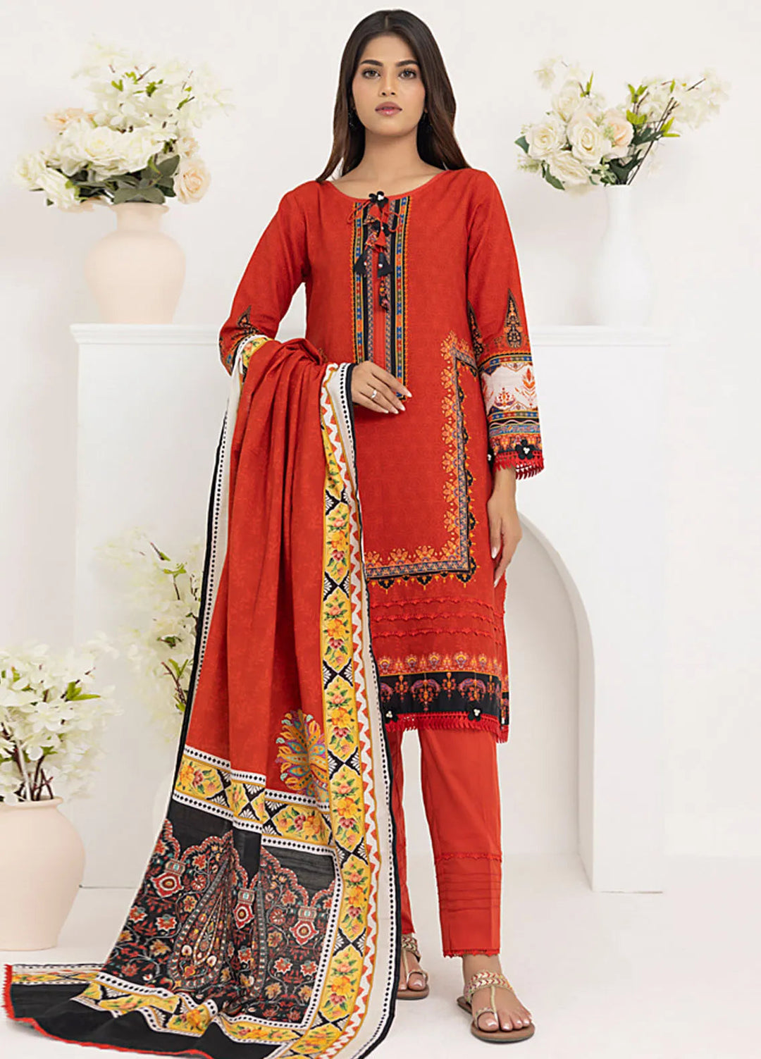 Salina By Regalia Printed Khaddar Suit Unstitched 3 Piece RGT24SK SPK-09 - Winter Collection