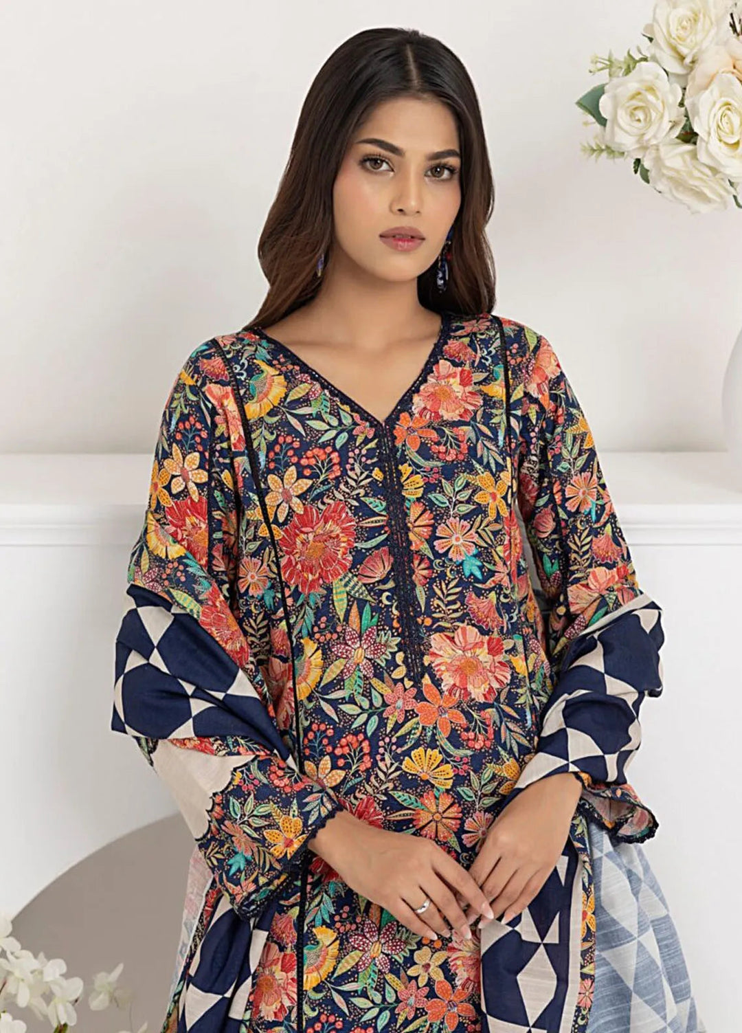 Salina By Regalia Printed Khaddar Suit Unstitched 3 Piece RGT24SK SPK-10 - Winter Collection