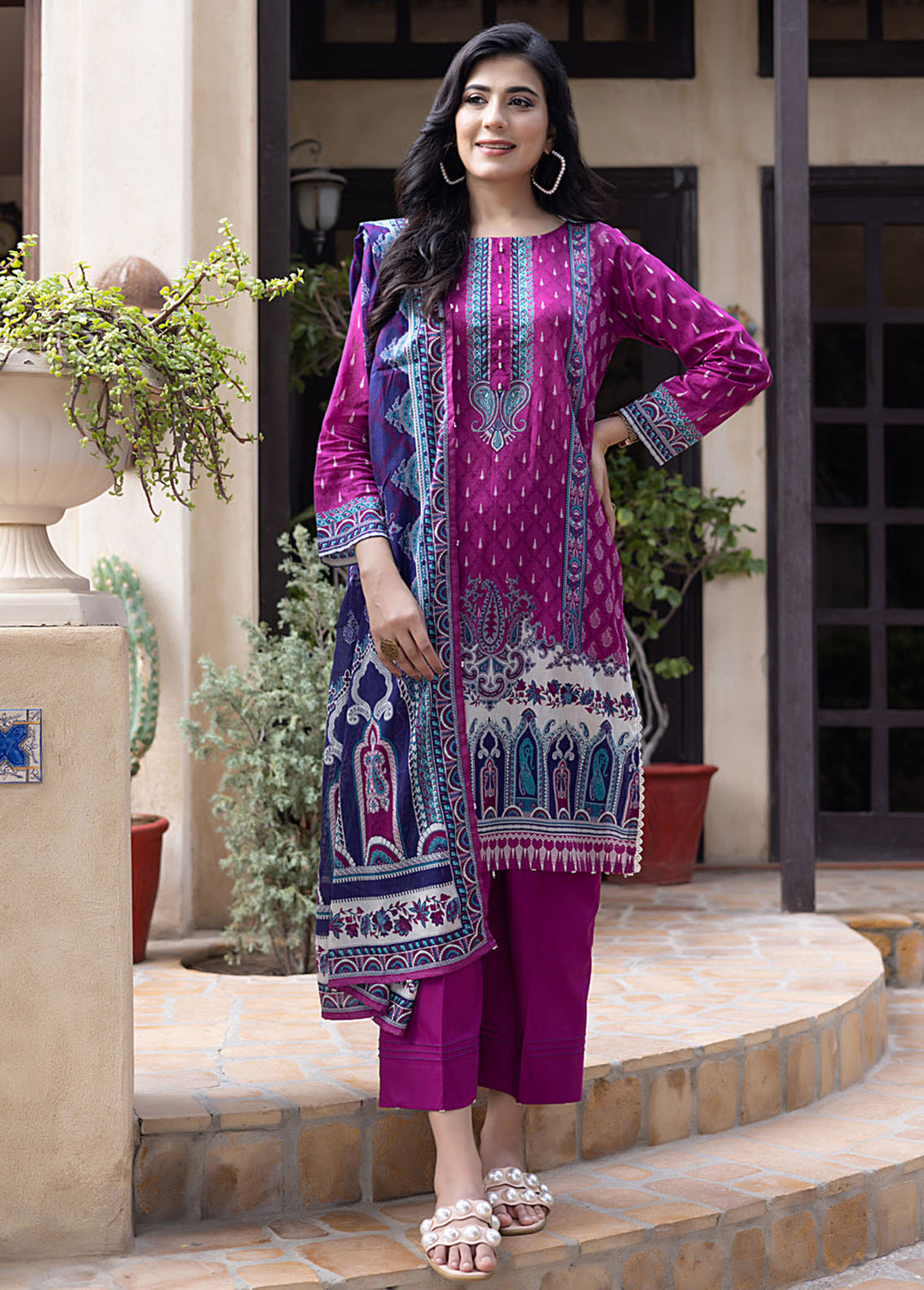 Salina By Regalia Textile Printed Lawn Suits Unstitched 3 Piece RGT24SS SS-5 - Summer Collection