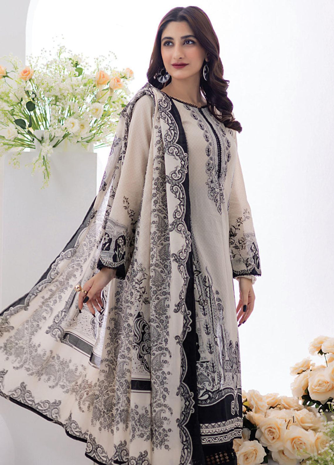 Salina By Regalia Textiles Printed Lawn Suits Unstitched 3 Piece RGT23BW-V2 D-08 - Summer Collection