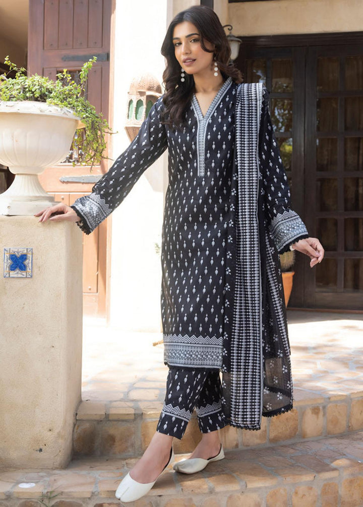 Salina By Regalia Textiles Printed Lawn Suits Unstitched 3 Piece RGT23BW 06 - Black & White Collection