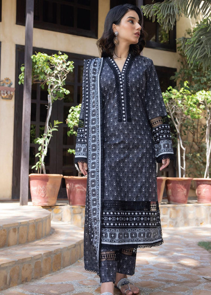Salina By Regalia Textiles Printed Lawn Suits Unstitched 3 Piece RGT23BW 07 - Black & White Collection