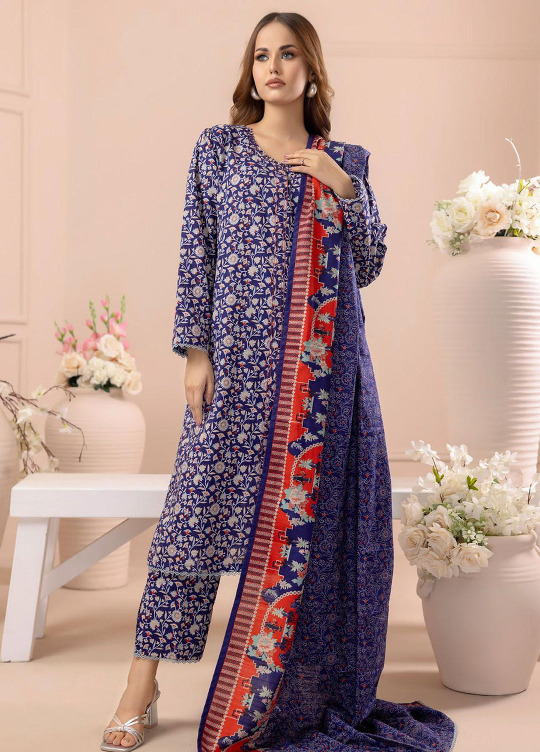Salina By Regalia Textiles Printed Khaddar Suits Unstitched 3 Piece RGT23-S4 SSPK4-10 - Winter Collection