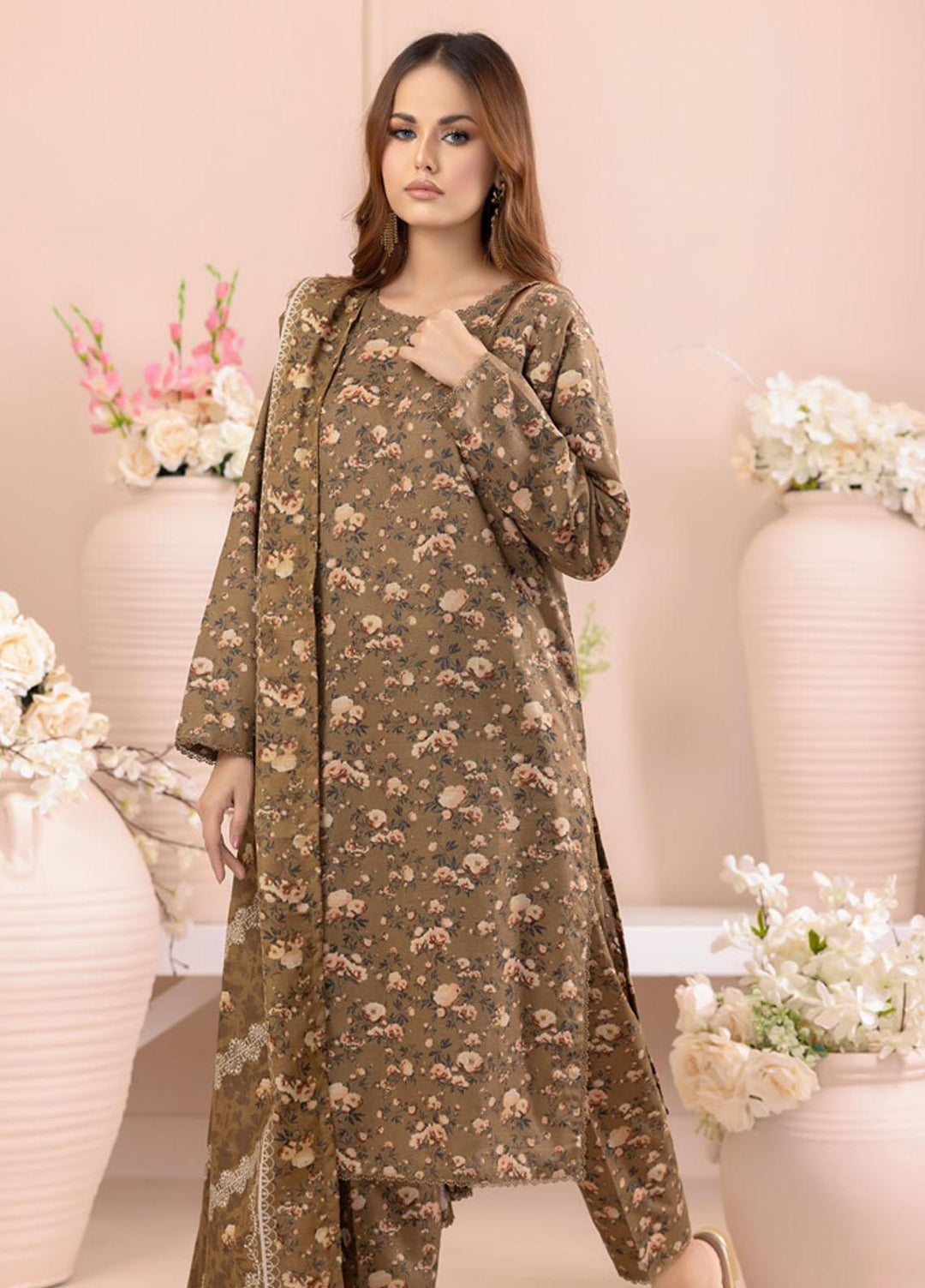 Salina By Regalia Textiles Printed Khaddar Suits Unstitched 3 Piece RGT23-S4 SSPK4-8 - Winter Collection