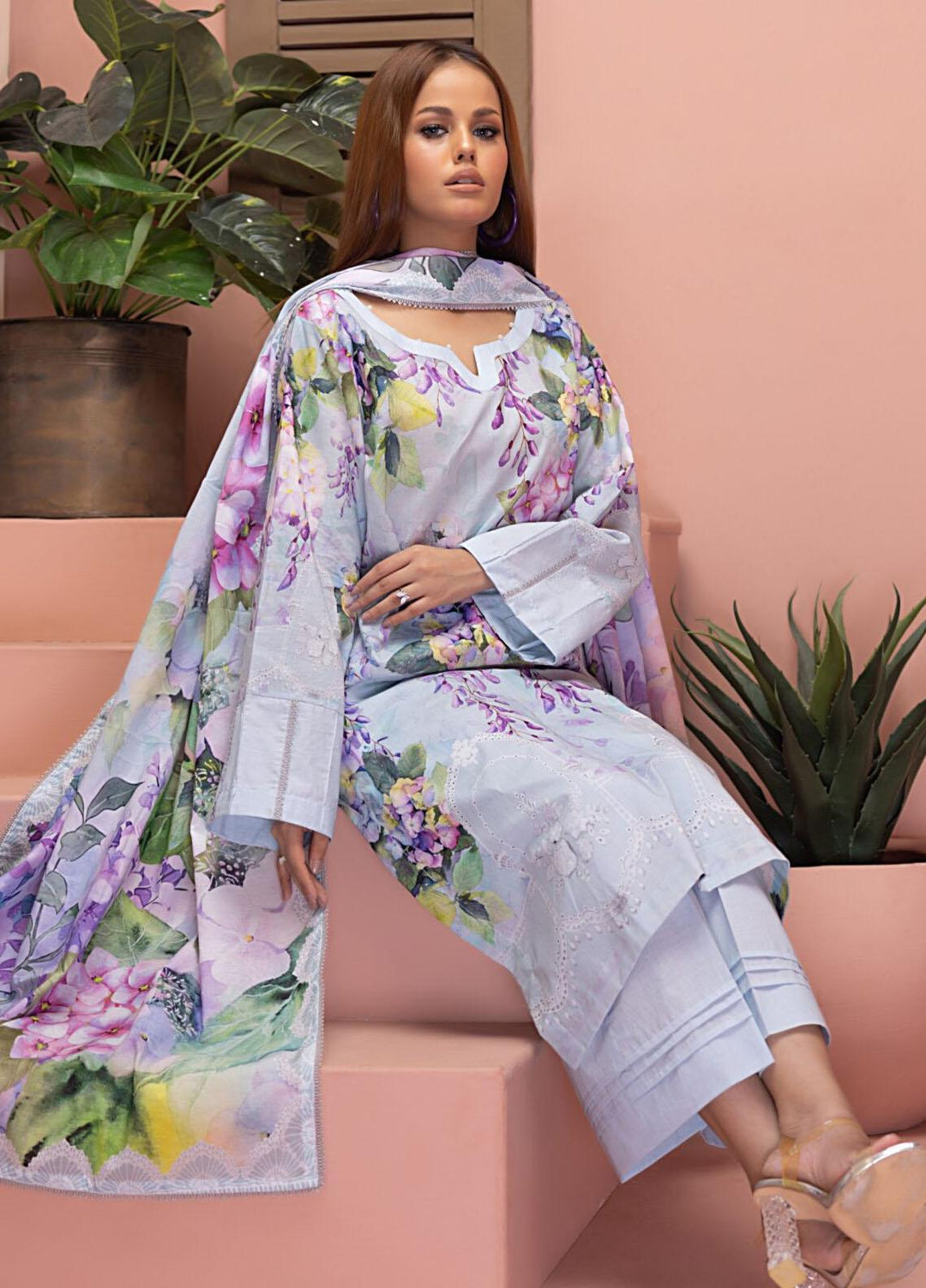 Salina By Regalia Textiles Printed Lawn Suits Unstitched 3 Piece RGT23S-V18 D-10 - Summer Collection