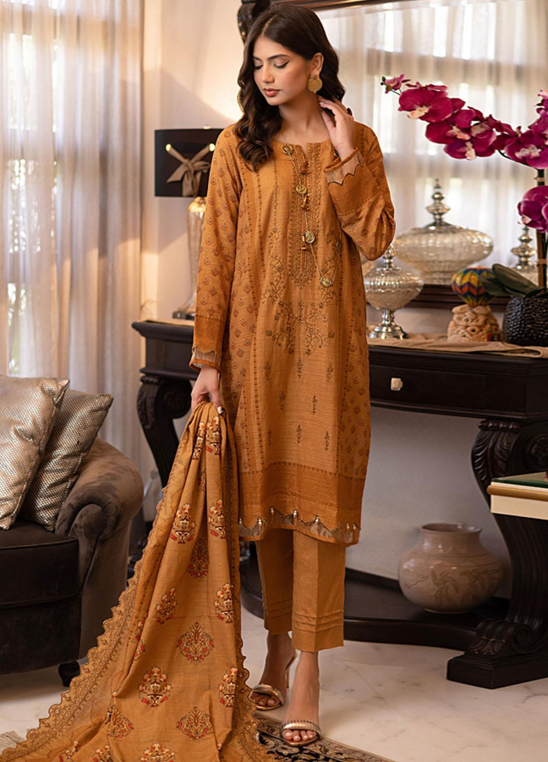 Salina By Regalia Textiles Embroidered Khaddar Suits Unstitched 3 Piece RGT23-SCW SPCWD-1 - Winter Collection