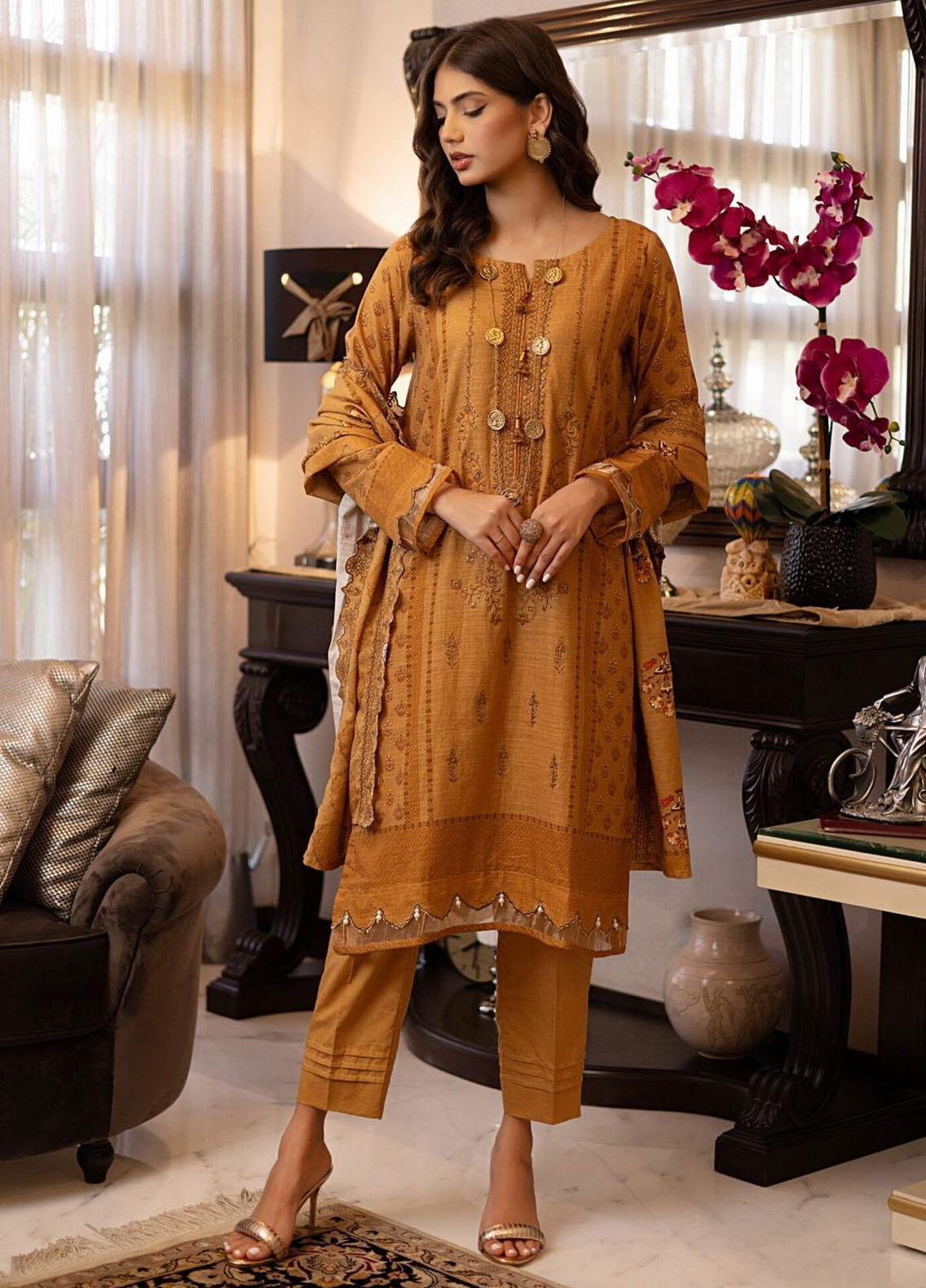 Salina By Regalia Textiles Embroidered Khaddar Suits Unstitched 3 Piece RGT23-SCW SPCWD-1 - Winter Collection