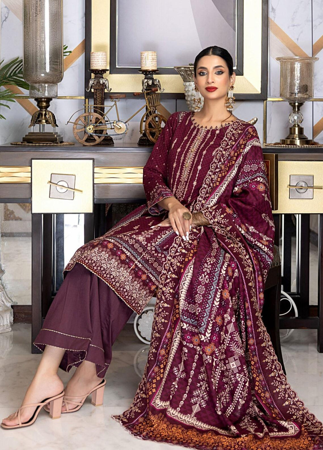 Salina By Regalia Textiles Embroidered Khaddar Suits Unstitched 3 Piece RGT23-SCW SPCWD-5 - Winter Collection