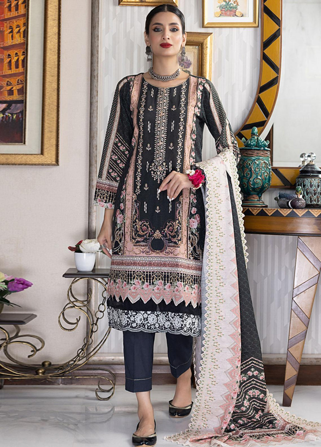 Salina By Regalia Textiles Embroidered Khaddar Suits Unstitched 3 Piece RGT23-SCW SPCWD-7 - Winter Collection