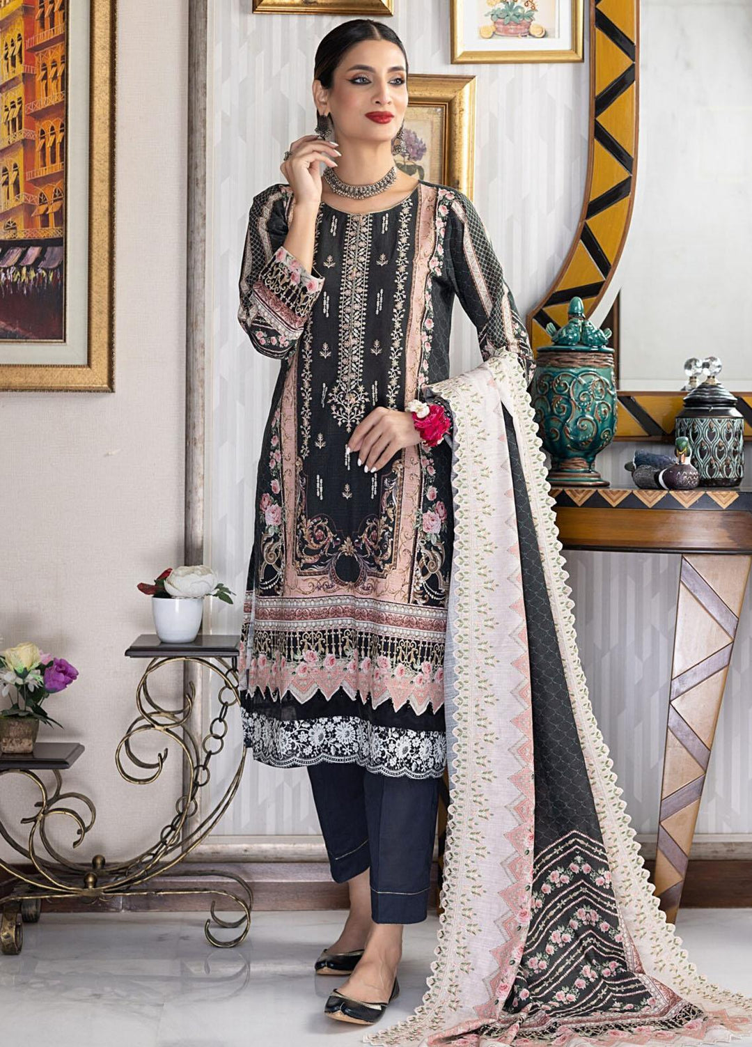 Salina By Regalia Textiles Embroidered Khaddar Suits Unstitched 3 Piece RGT23-SCW SPCWD-7 - Winter Collection