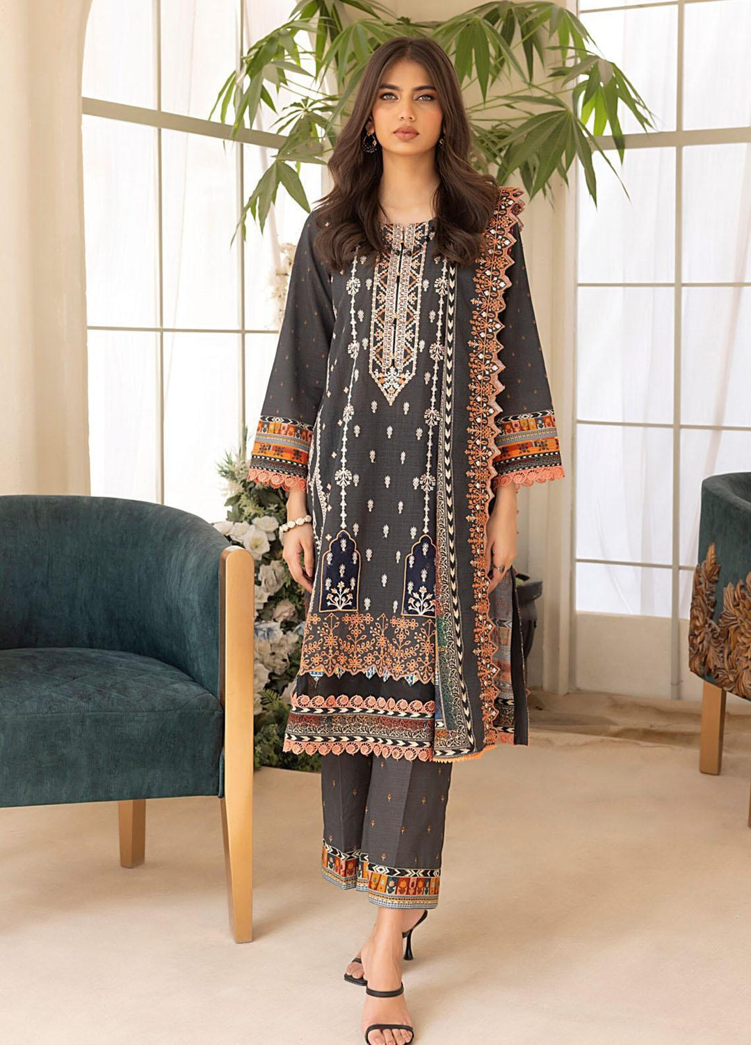 Salina By Regalia Textiles Embroidered Khaddar Suits Unstitched 3 Piece RGT23-SCW-2 SPCWD2-10 - Winter Collection