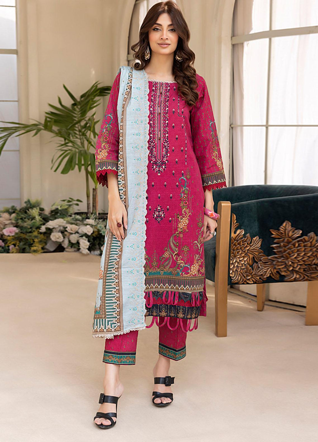 Salina By Regalia Textiles Embroidered Khaddar Suits Unstitched 3 Piece RGT23-SCW-2 SPCWD2-3 - Winter Collection