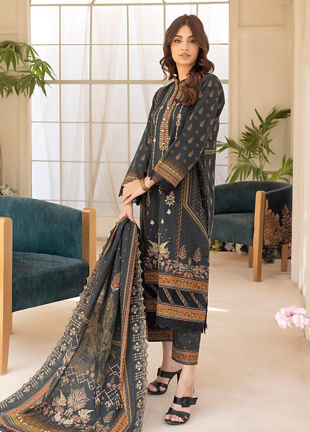 Salina By Regalia Textiles Embroidered Khaddar Suits Unstitched 3 Piece RGT23-SCW-2 SPCWD2-7 - Winter Collection