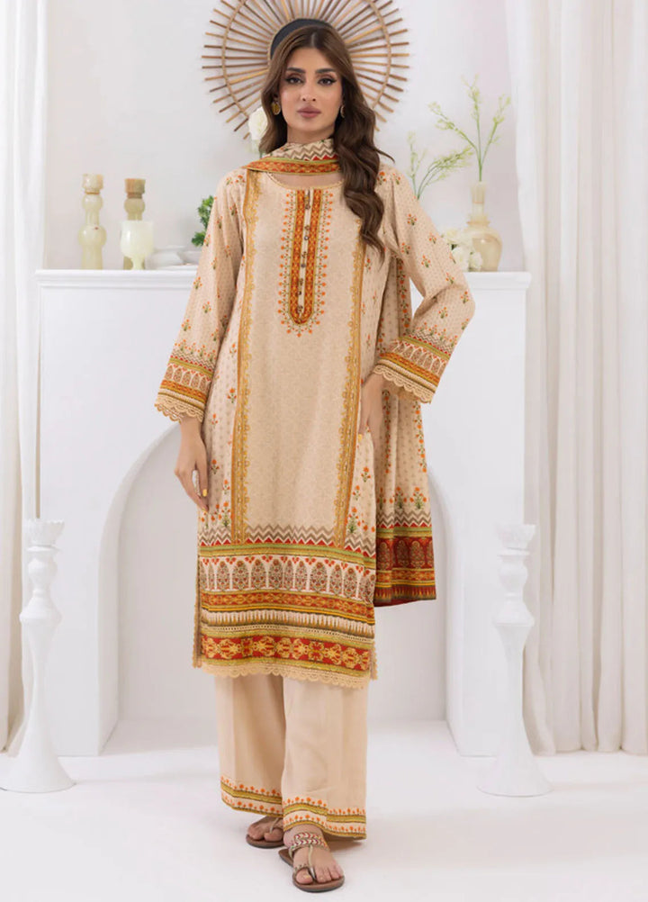 Salina by Regalia Textiles Printed Jacquard Linen Suits Unstitched 3 Piece D-01 - Winter Collection