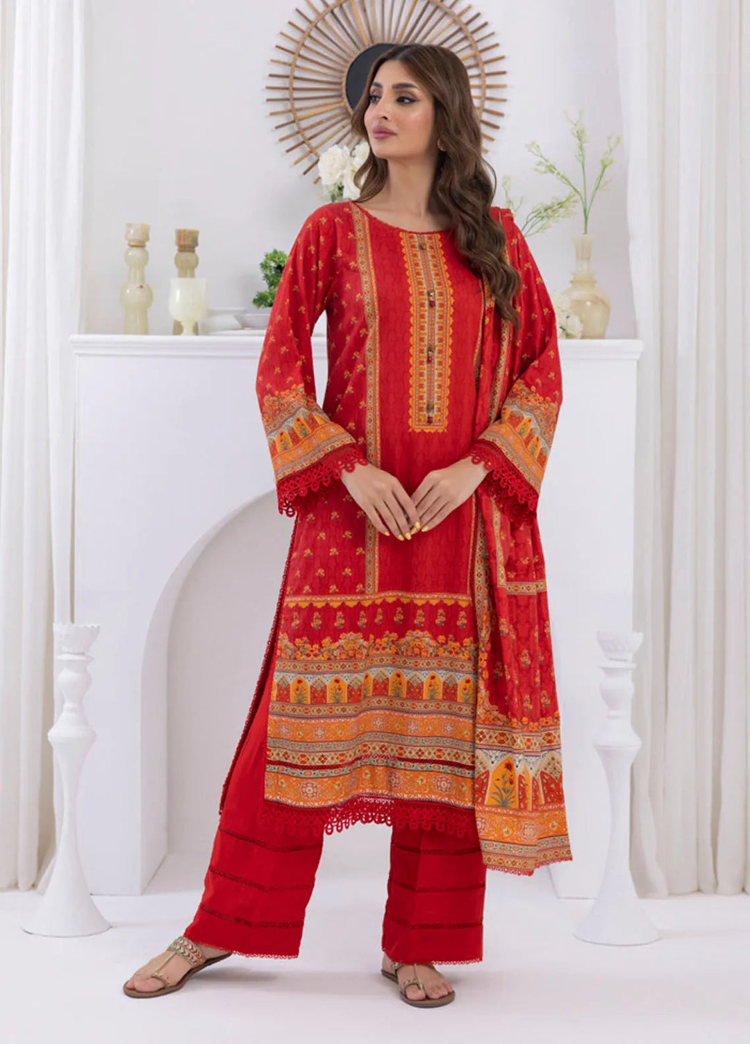 Salina by Regalia Textiles Printed Jacquard Linen Suits Unstitched 3 Piece D-02 - Winter Collection