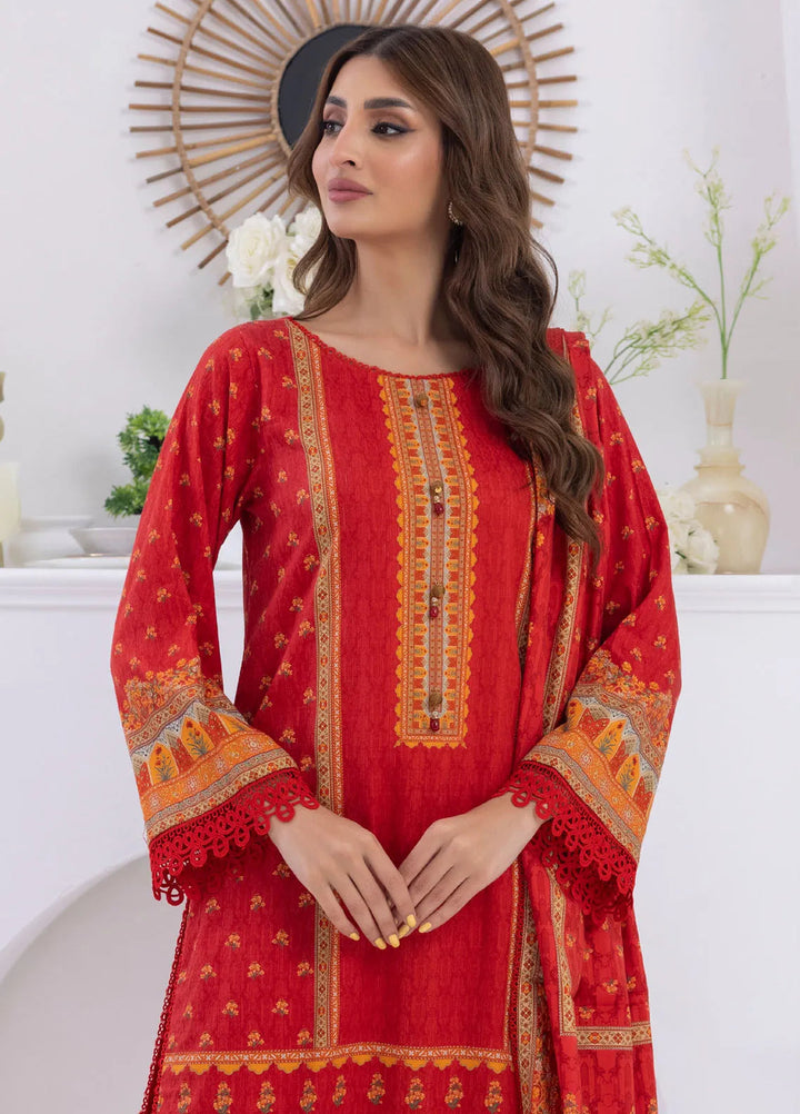 Salina by Regalia Textiles Printed Jacquard Linen Suits Unstitched 3 Piece D-02 - Winter Collection
