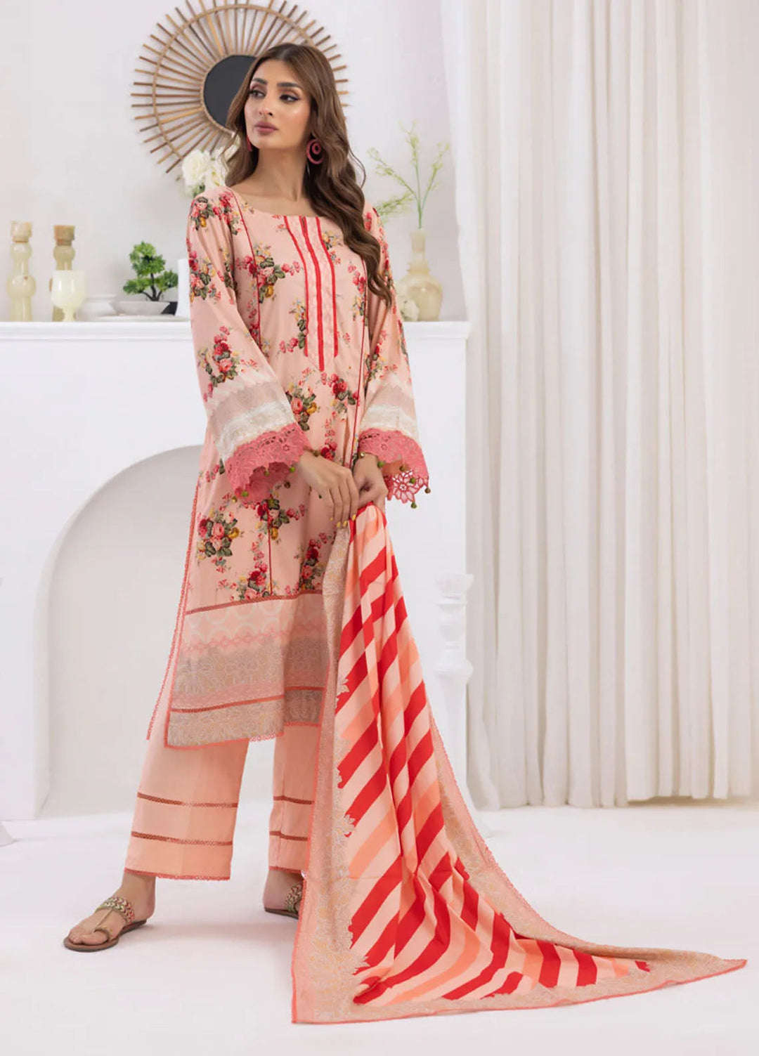 Salina by Regalia Textiles Printed Jacquard Linen Suits Unstitched 3 Piece D-03 - Winter Collection