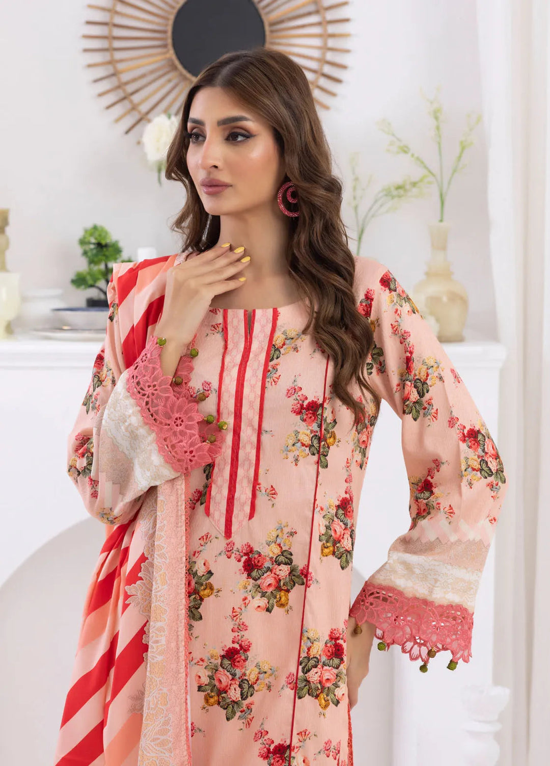 Salina by Regalia Textiles Printed Jacquard Linen Suits Unstitched 3 Piece D-03 - Winter Collection