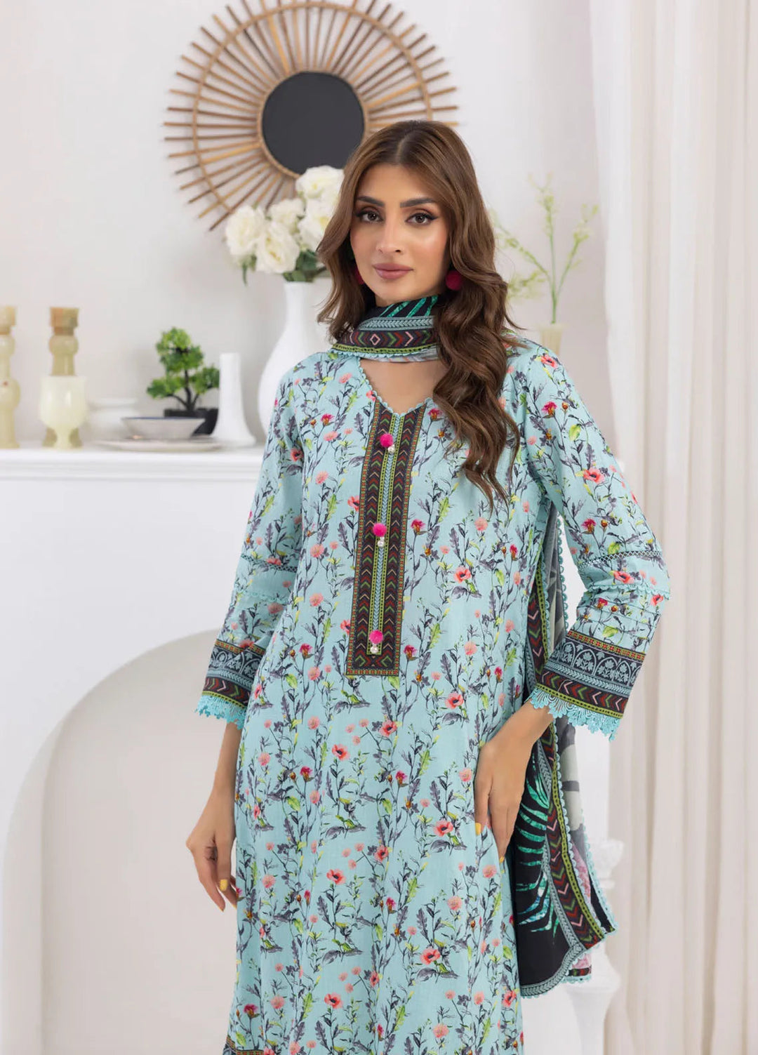 Salina by Regalia Textiles Printed Jacquard Linen Suits Unstitched 3 Piece D-05 - Winter Collection