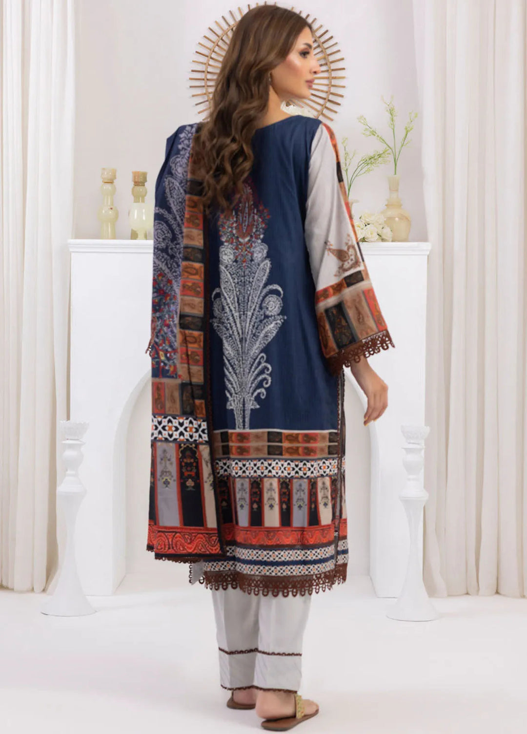 Salina by Regalia Textiles Printed Jacquard Linen Suits Unstitched 3 Piece D-07 - Winter Collection