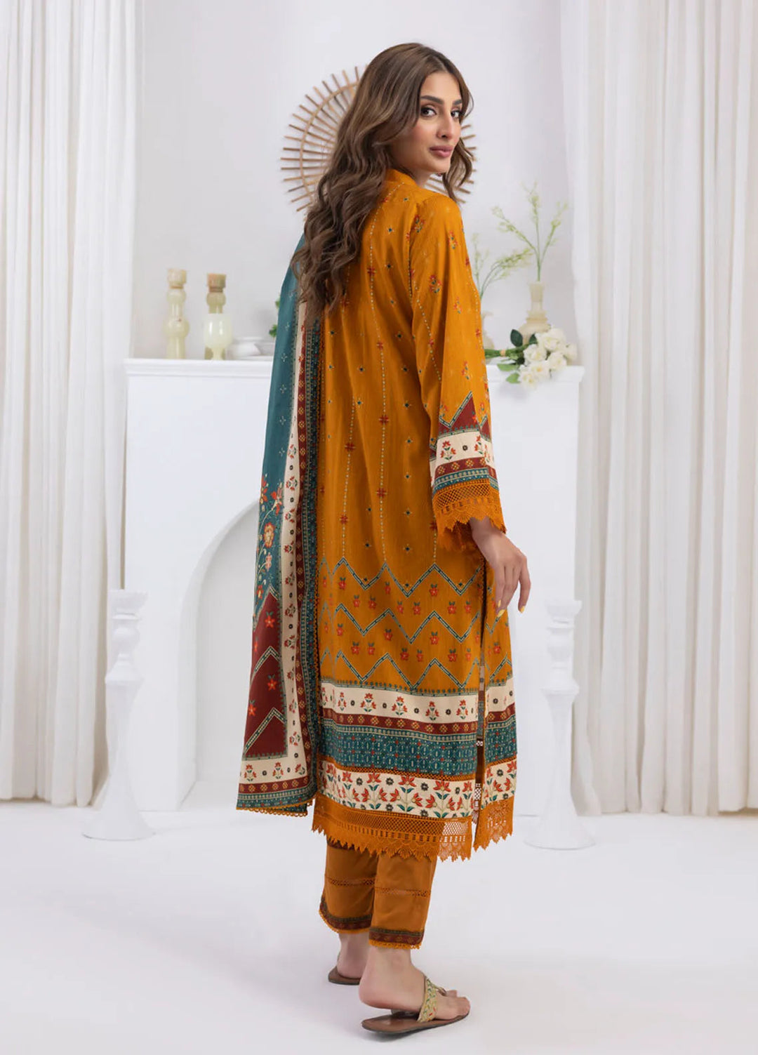 Salina by Regalia Textiles Printed Jacquard Linen Suits Unstitched 3 Piece D-08 - Winter Collection