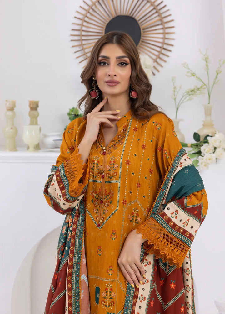 Salina by Regalia Textiles Printed Jacquard Linen Suits Unstitched 3 Piece D-08 - Winter Collection