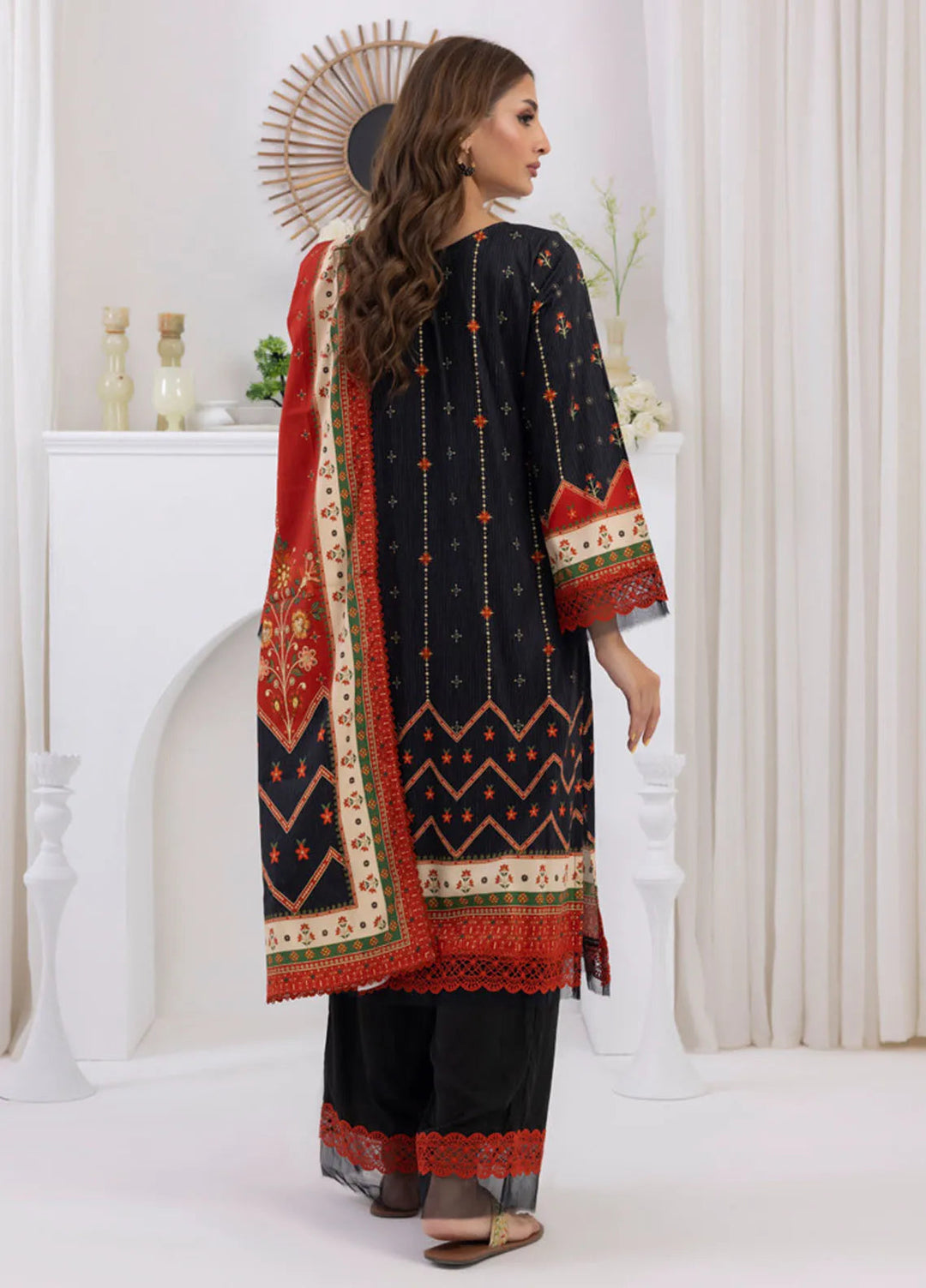 Salina by Regalia Textiles Printed Jacquard Linen Suits Unstitched 3 Piece D-09 - Winter Collection