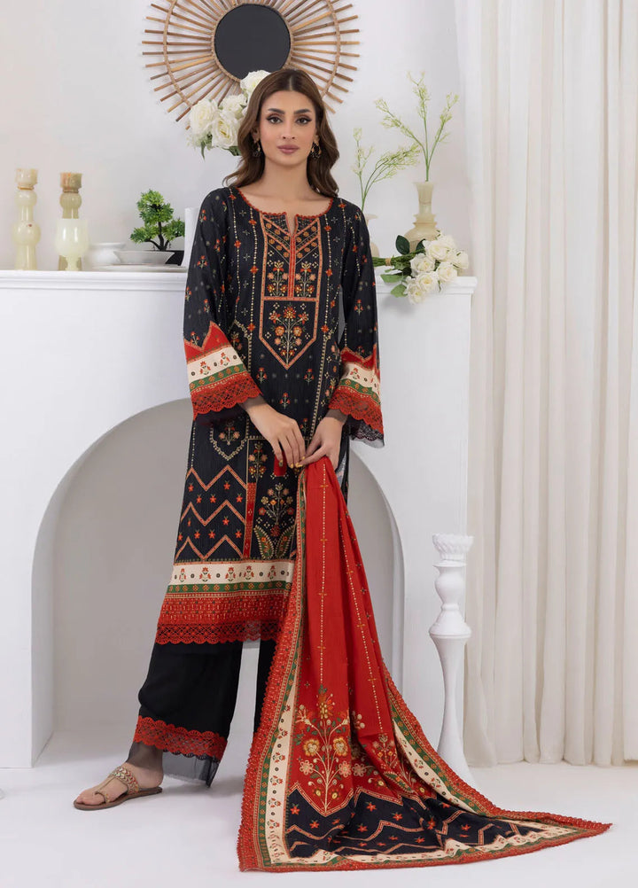 Salina by Regalia Textiles Printed Jacquard Linen Suits Unstitched 3 Piece D-09 - Winter Collection