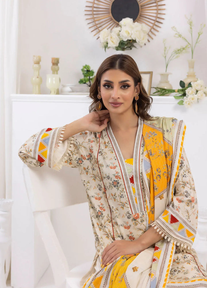 Salina by Regalia Textiles Printed Jacquard Linen Suits Unstitched 3 Piece D-10 - Winter Collection