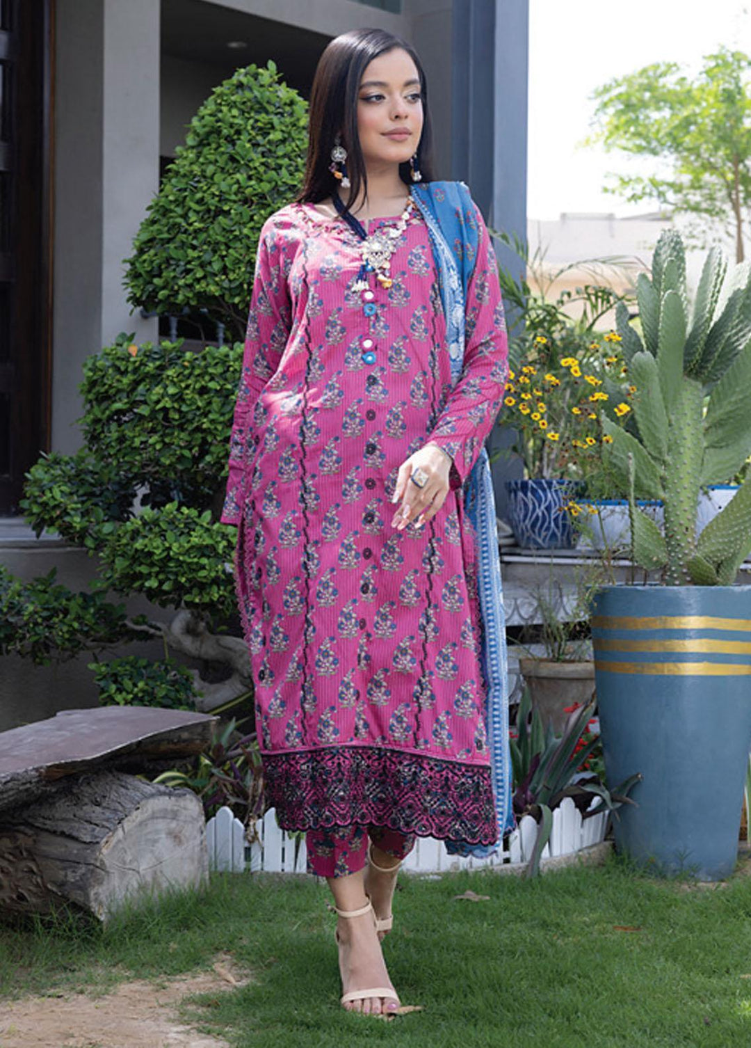 Salina By Regalia Textiles Embroidered Chikankari Lawn Suits Unstitched 3 Piece RGT23-SL2 D-06 - Summer Collection