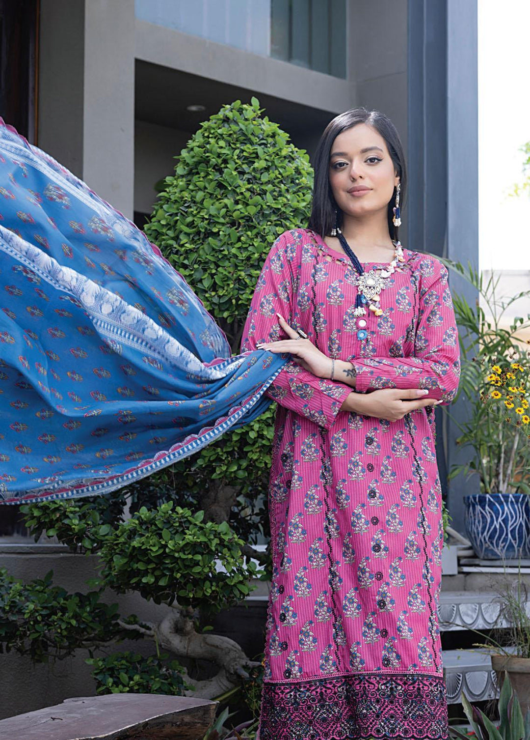 Salina By Regalia Textiles Embroidered Chikankari Lawn Suits Unstitched 3 Piece RGT23-SL2 D-06 - Summer Collection