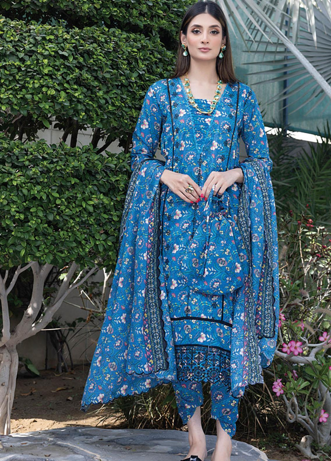 Salina By Regalia Textiles Embroidered Chikankari Lawn Suits Unstitched 3 Piece RGT23-SL2 D-10 - Summer Collection
