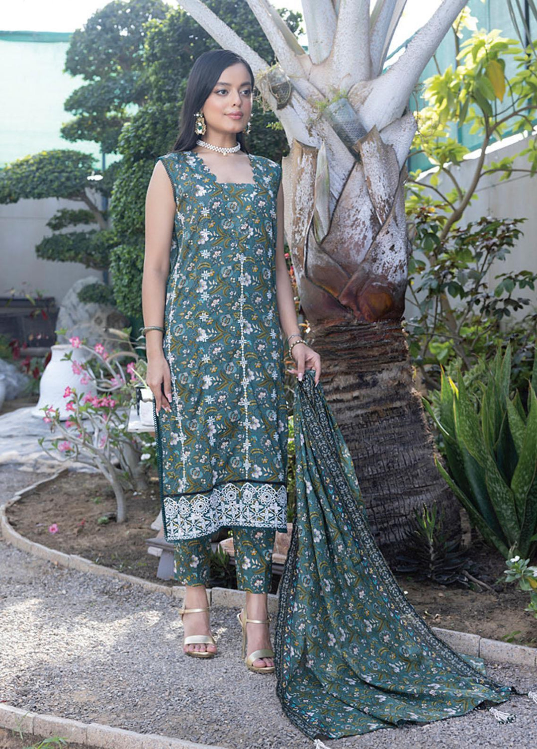 Salina By Regalia Textiles Embroidered Chikankari Lawn Suits Unstitched 3 Piece RGT23-SL2 D-11 - Summer Collection