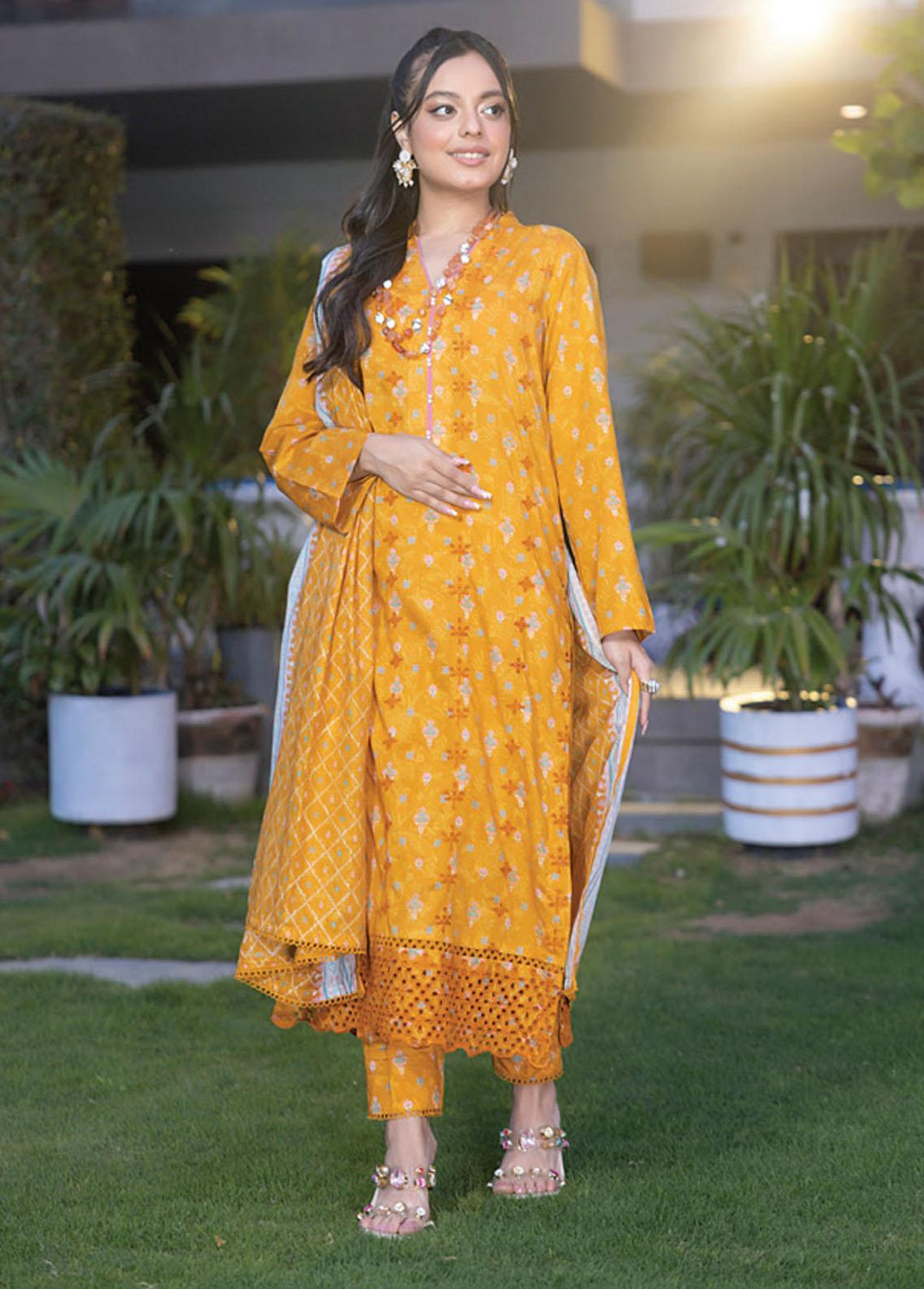Salina By Regalia Textiles Embroidered Chikankari Lawn Suits Unstitched 3 Piece RGT23-SL2 D-12 - Summer Collection