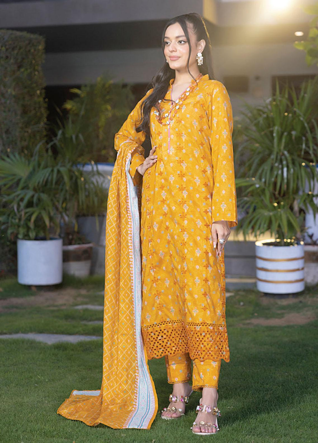 Salina By Regalia Textiles Embroidered Chikankari Lawn Suits Unstitched 3 Piece RGT23-SL2 D-12 - Summer Collection